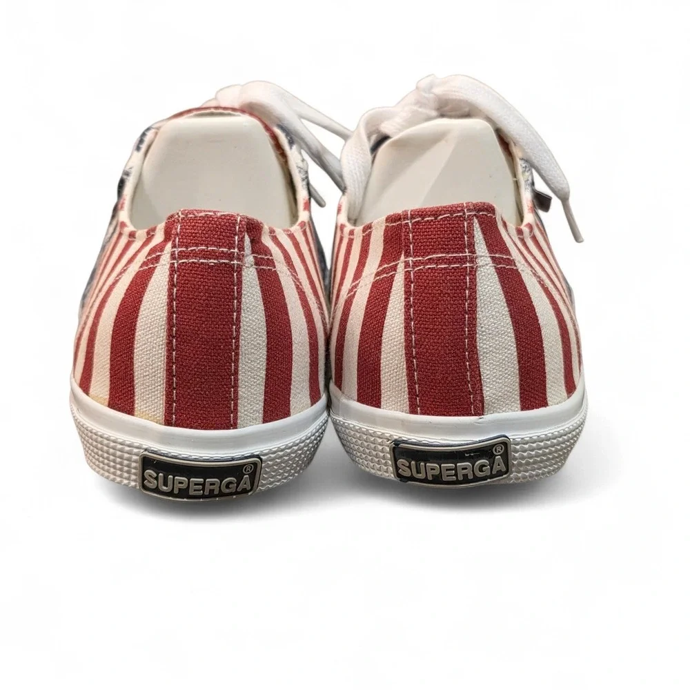 Superga S00BSH0 Womens American Flag Canvas Sneakers Stars Stripes Navy Red sz 8
